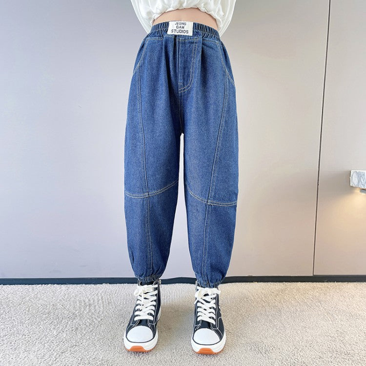 Girls' Harem Pants Fashion Children's Casual Big Kids' Jeans Foreign Wear