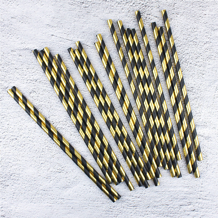 Paper Straws Color Coated Hot Stamping Series Environmentally Friendly Biodegradable Disposable