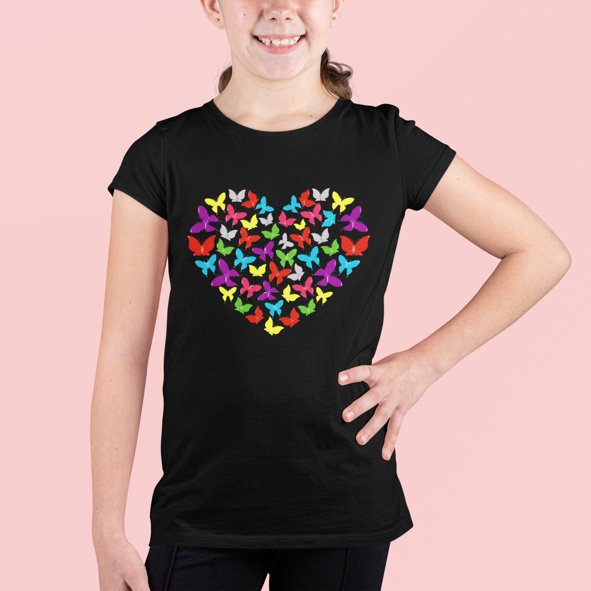 Girls T-Shirt (hart klo Butterfly )