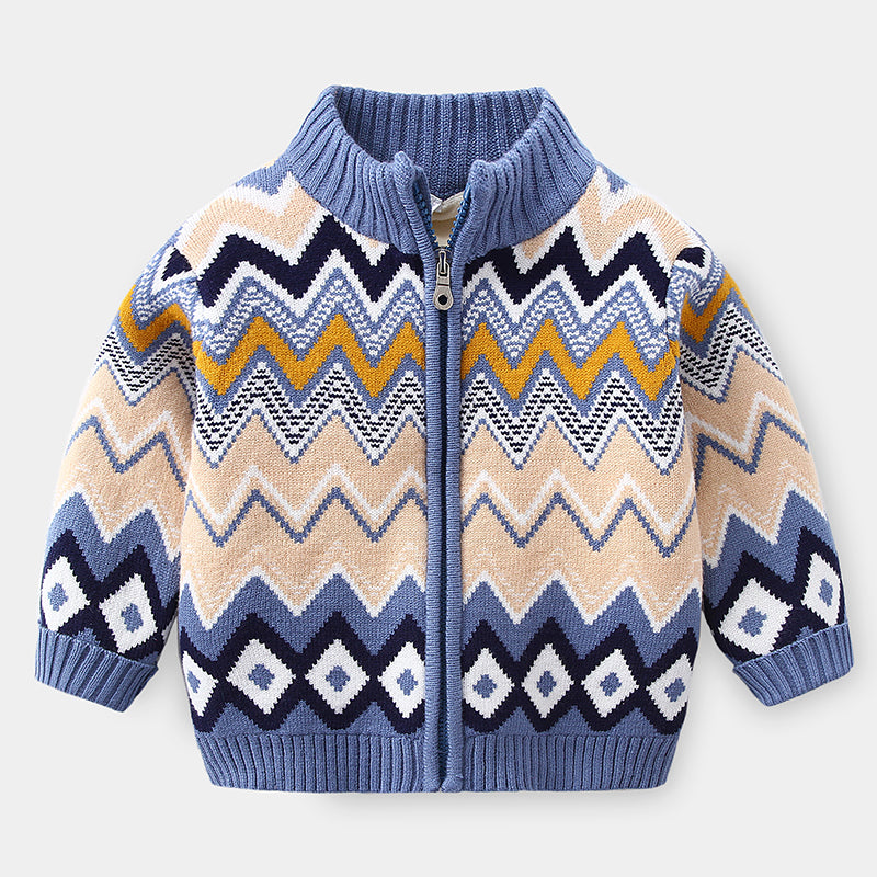 Baby Plus Velvet Zipper Sweater Cotton-padded Jacket Cotton-padded Jacket
