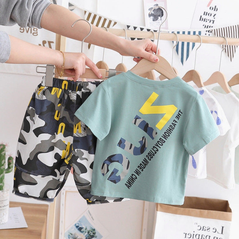 Boys Summer Clothes Thin Suit Children's Clothes Girls Baby Camouflage Shorts Tide