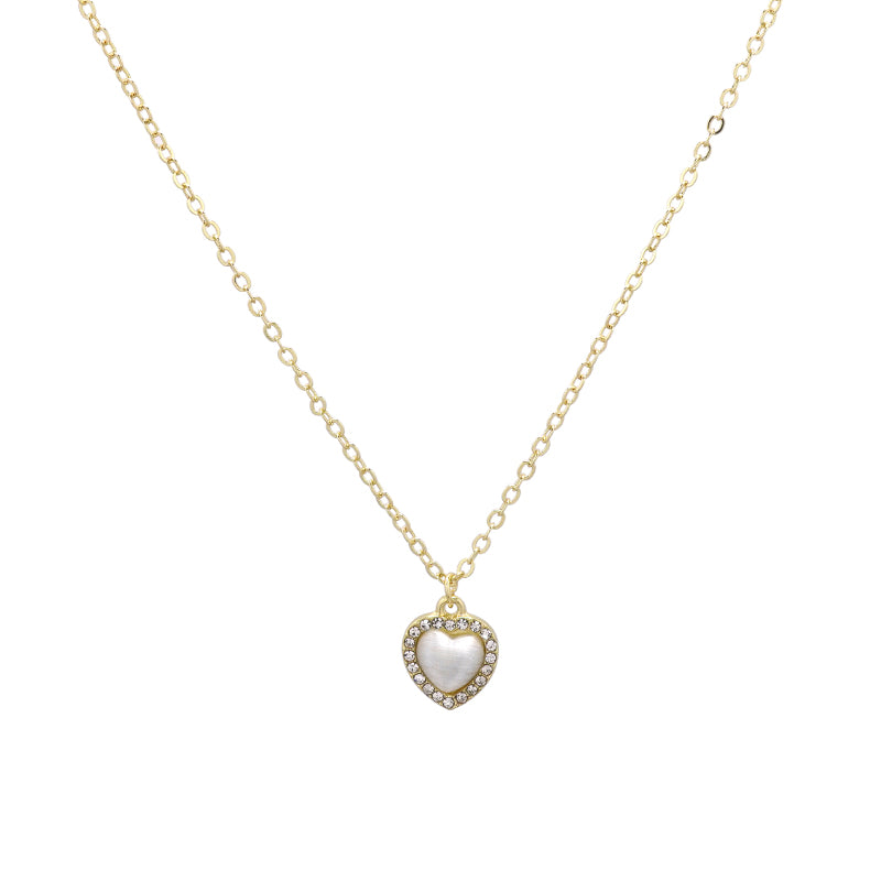 New Gold With Diamond Love Small Necklace