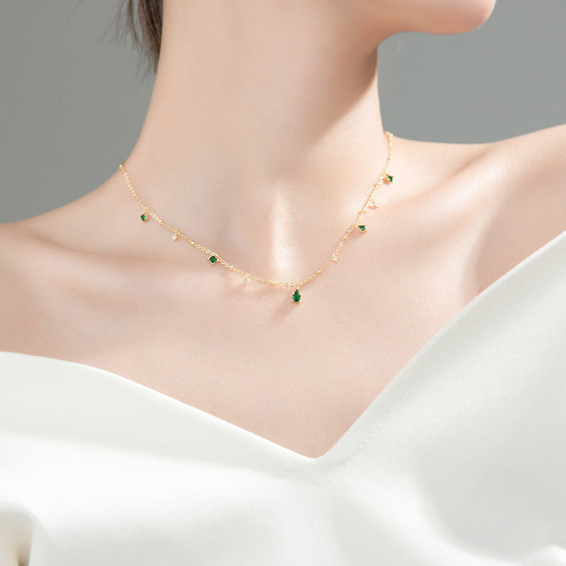 Green Diamond golden Necklace 