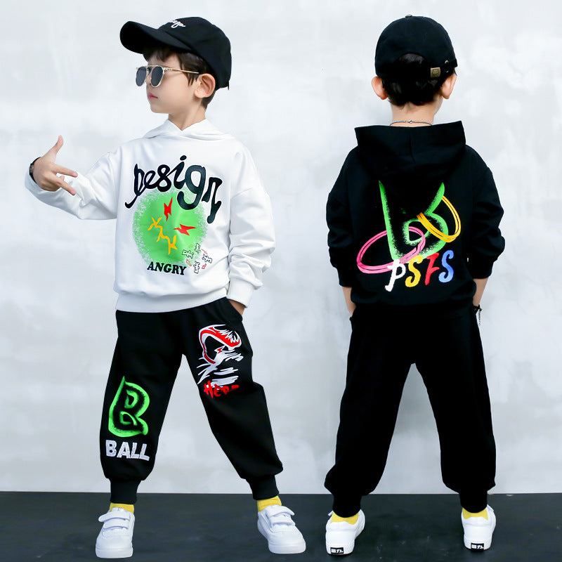 Middle-aged Children's Long-sleeved Sweater Two-piece Sports Leisure