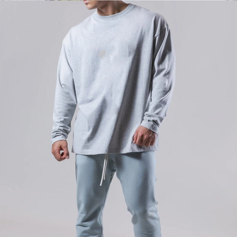 Men's Loose Casual Round Neck Pullover Long Sleeve T-shirt