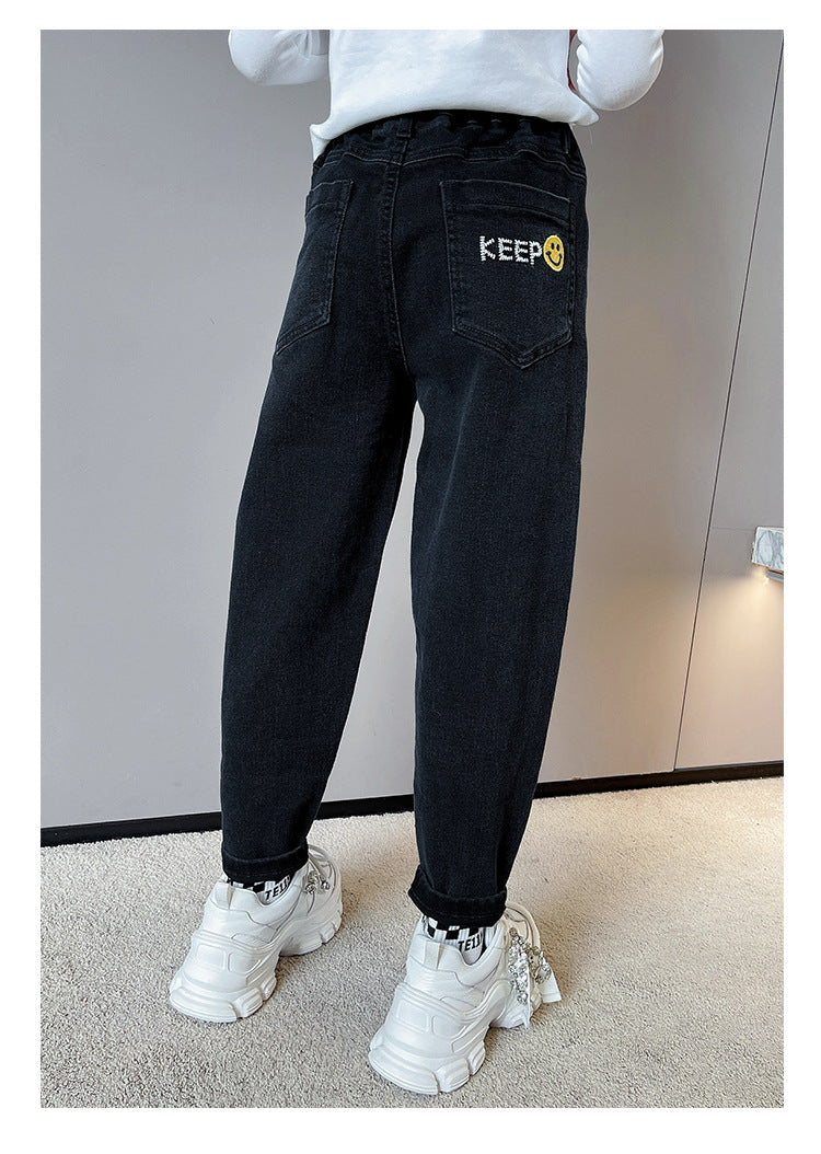 Girls Jeans Autumn Casual Trousers