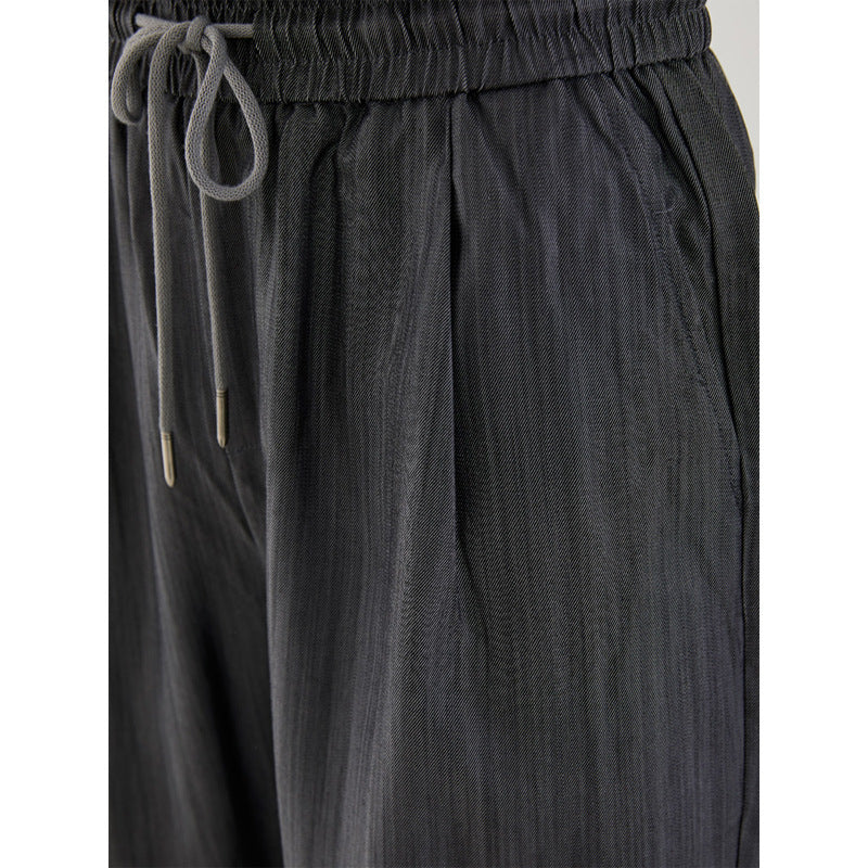 Presale Men's 2021 Summer New Loose Straight Tencel Shorts Men's Thin Style Trendy Casual Drape Five-point Pants