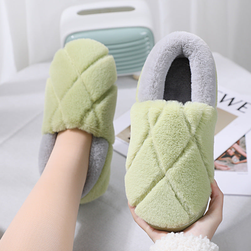 Simple Non-slip Woolen Floor Slippers With Soft Soles