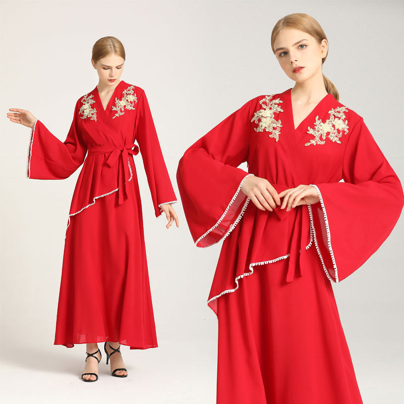 New Dress Style Three-dimensional Applique Long Skirt