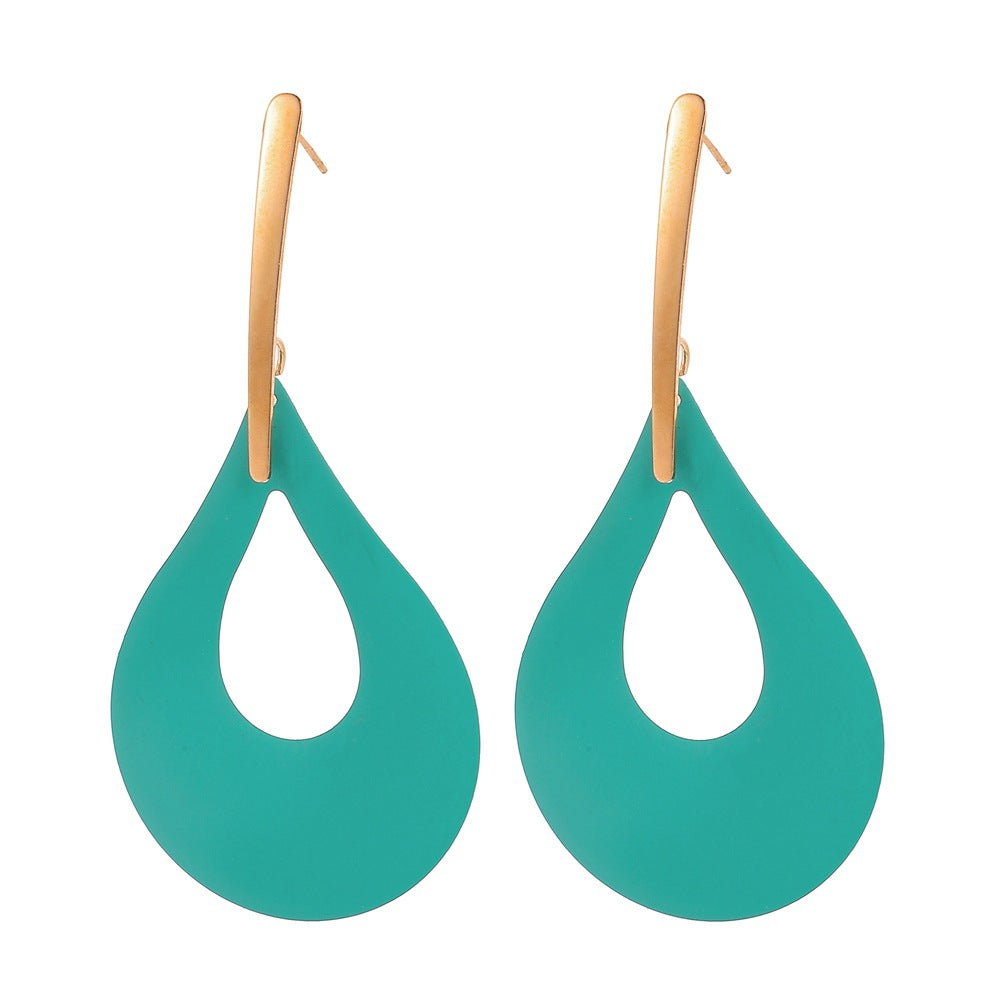 Three-dimensional Fashion Hollow Exaggerated Water Drop Long Earrings Women