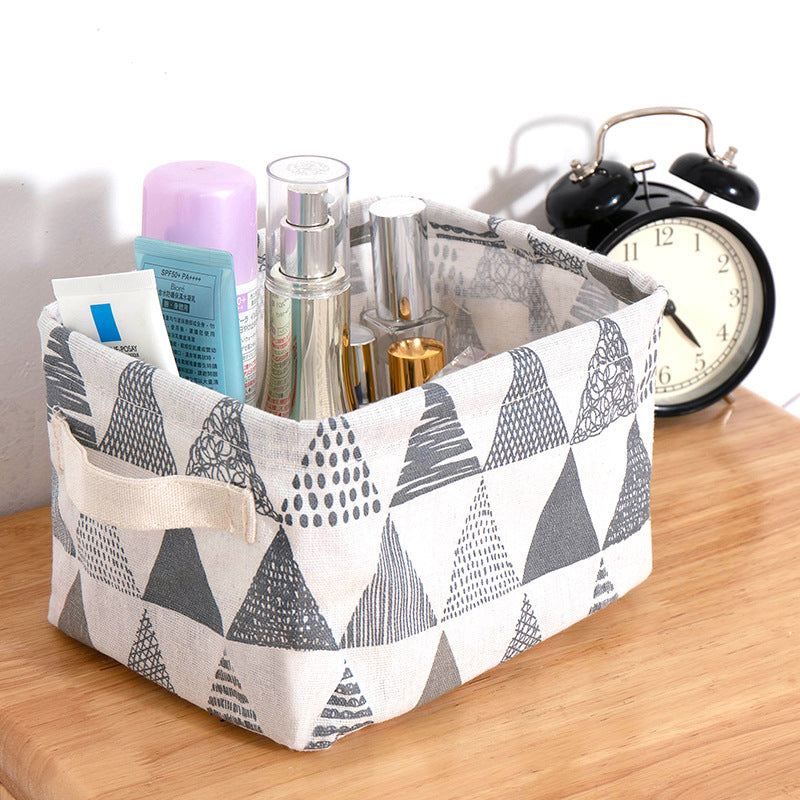 Square Table Top Cotton And Linen Sundries Basket Storage Basket