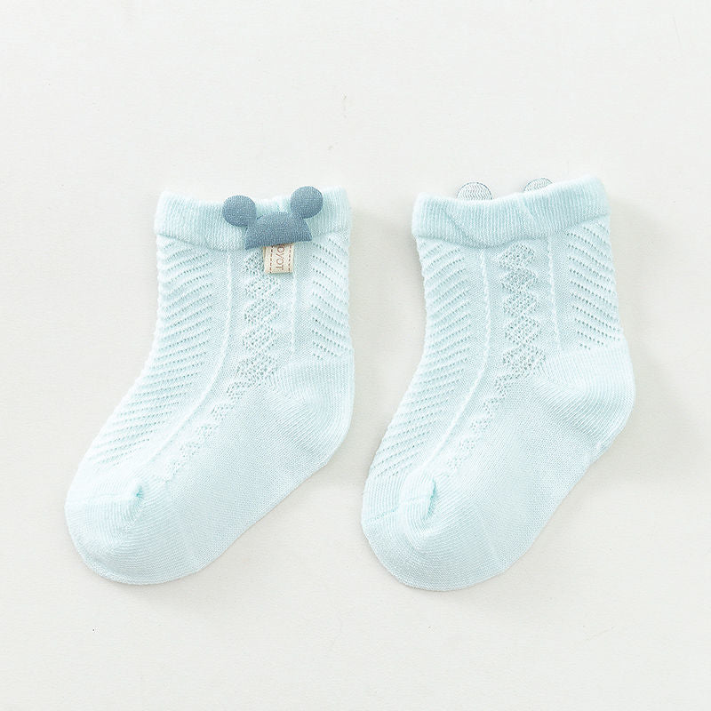 Cotton Baby Mesh Breathable Short Boneless Socks For Newborns And Young Children