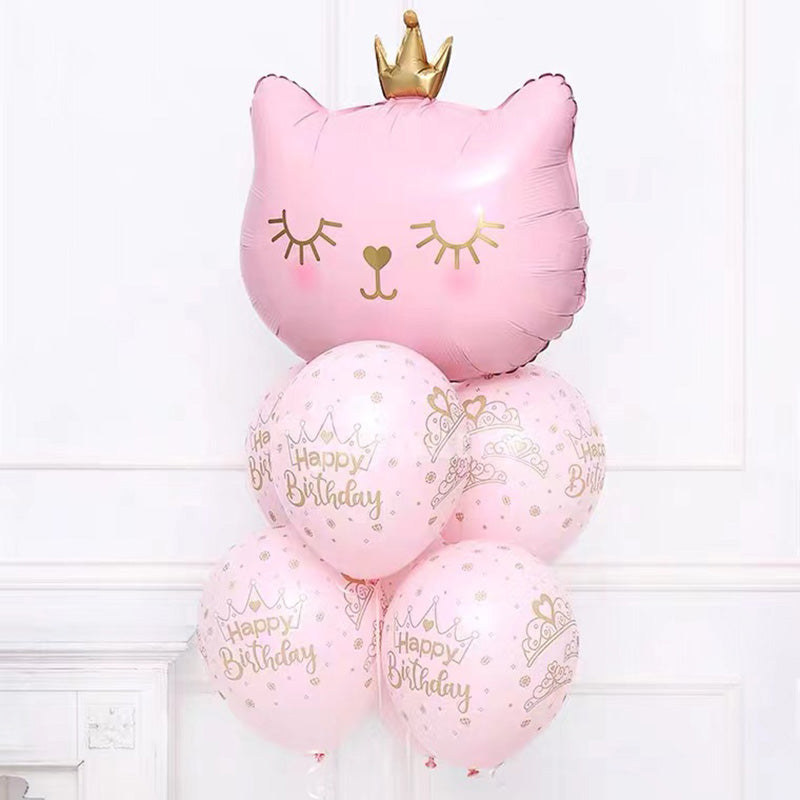 Crown Cat Aluminum Film Balloon Party Party Arrangement