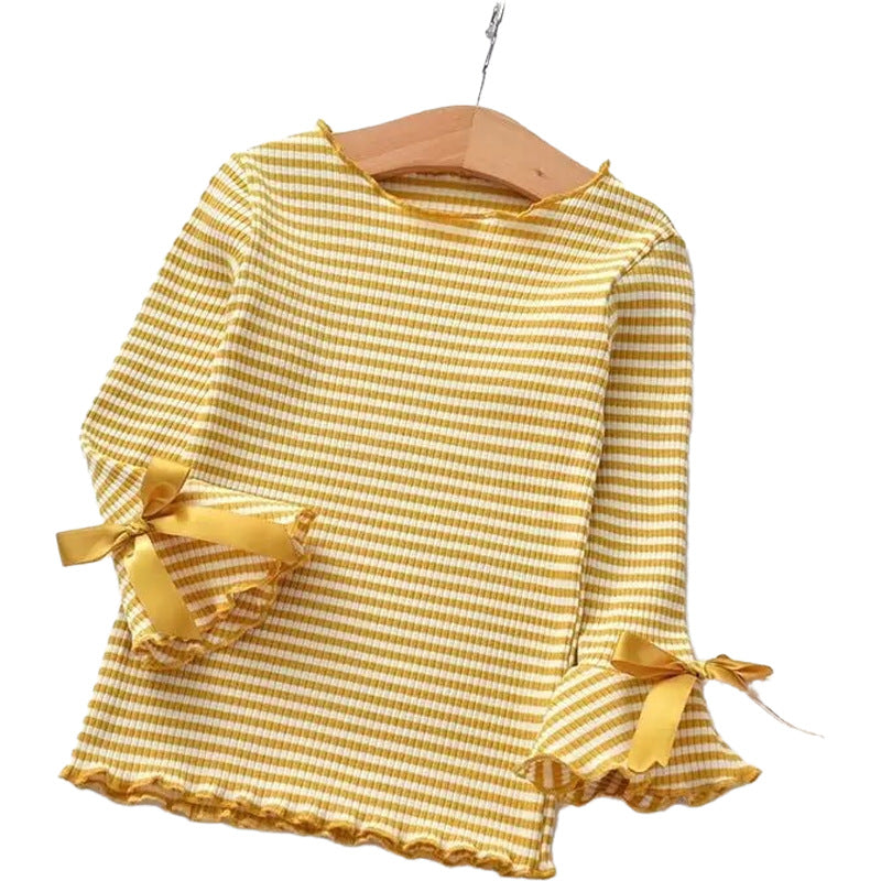 Pit Striped Cotton Spring And Autumn Bottoming Shirt