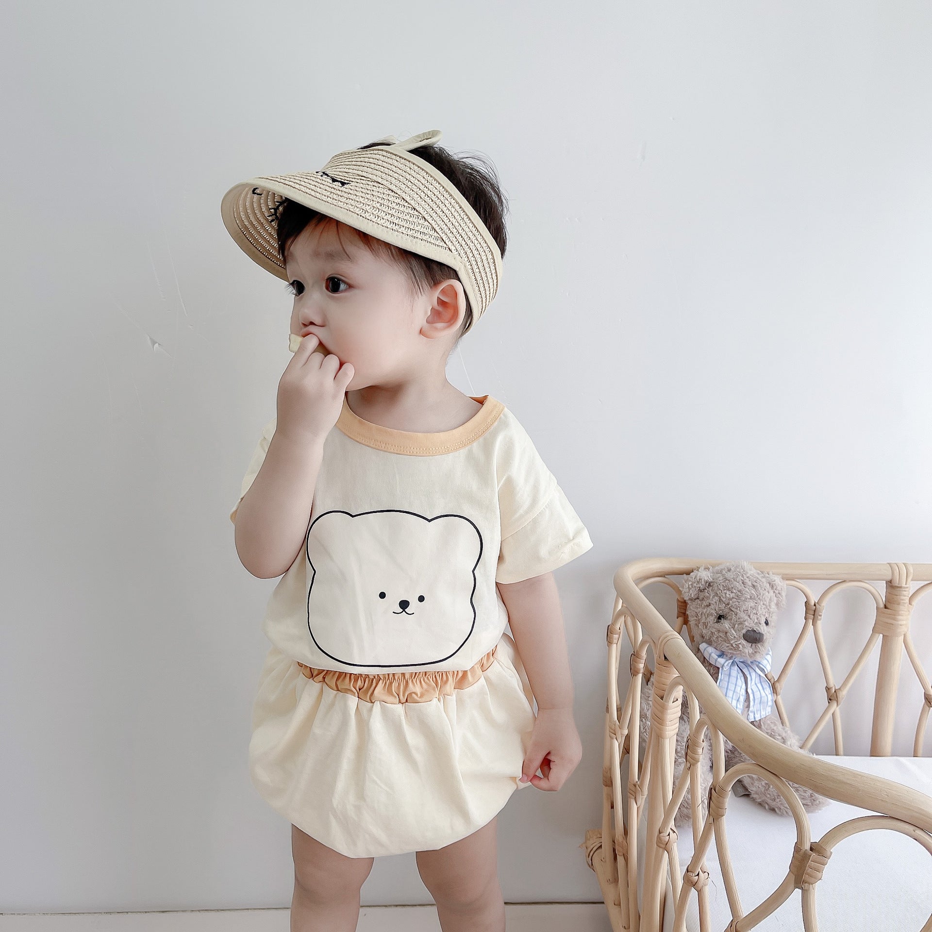 Baby Children's Summer Boy Suit Korean Children's Short-sleeved Shorts Outing Suit Two-piece Summer