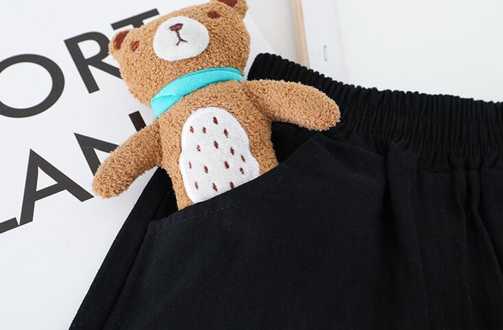 Fashion Simple Bear Print Boy Suit