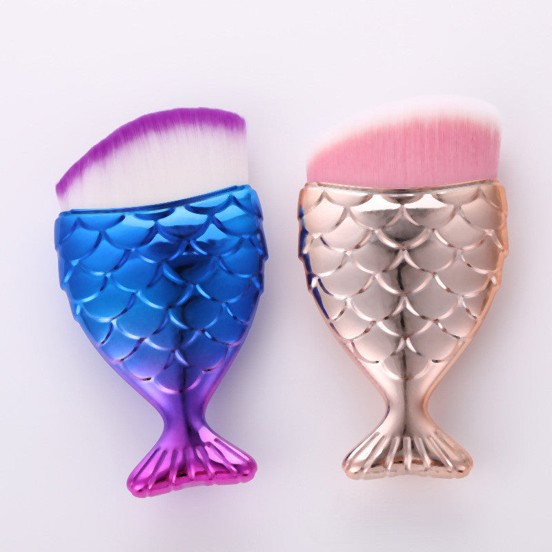 Mermaid Silhouette Brush Beauty Tool Color Fishtail Nylon Hair Makeup Tool
