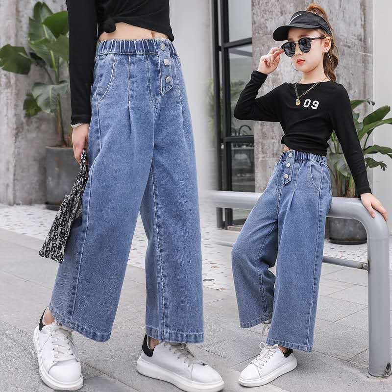 Fashion Loose Simple Casual Girls Jeans