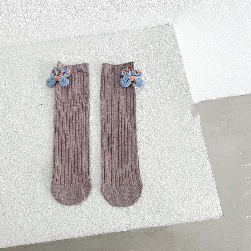 Children's Socks Bowknot Girls Straight Socks