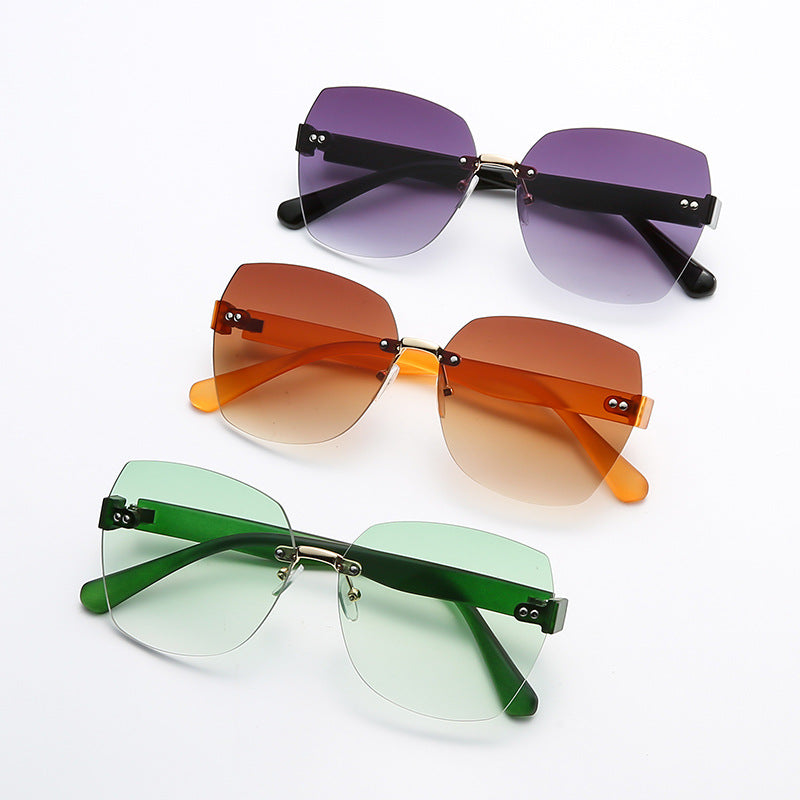 European And American Gradient Sunglasses Street Shot Cut Edge Glasses