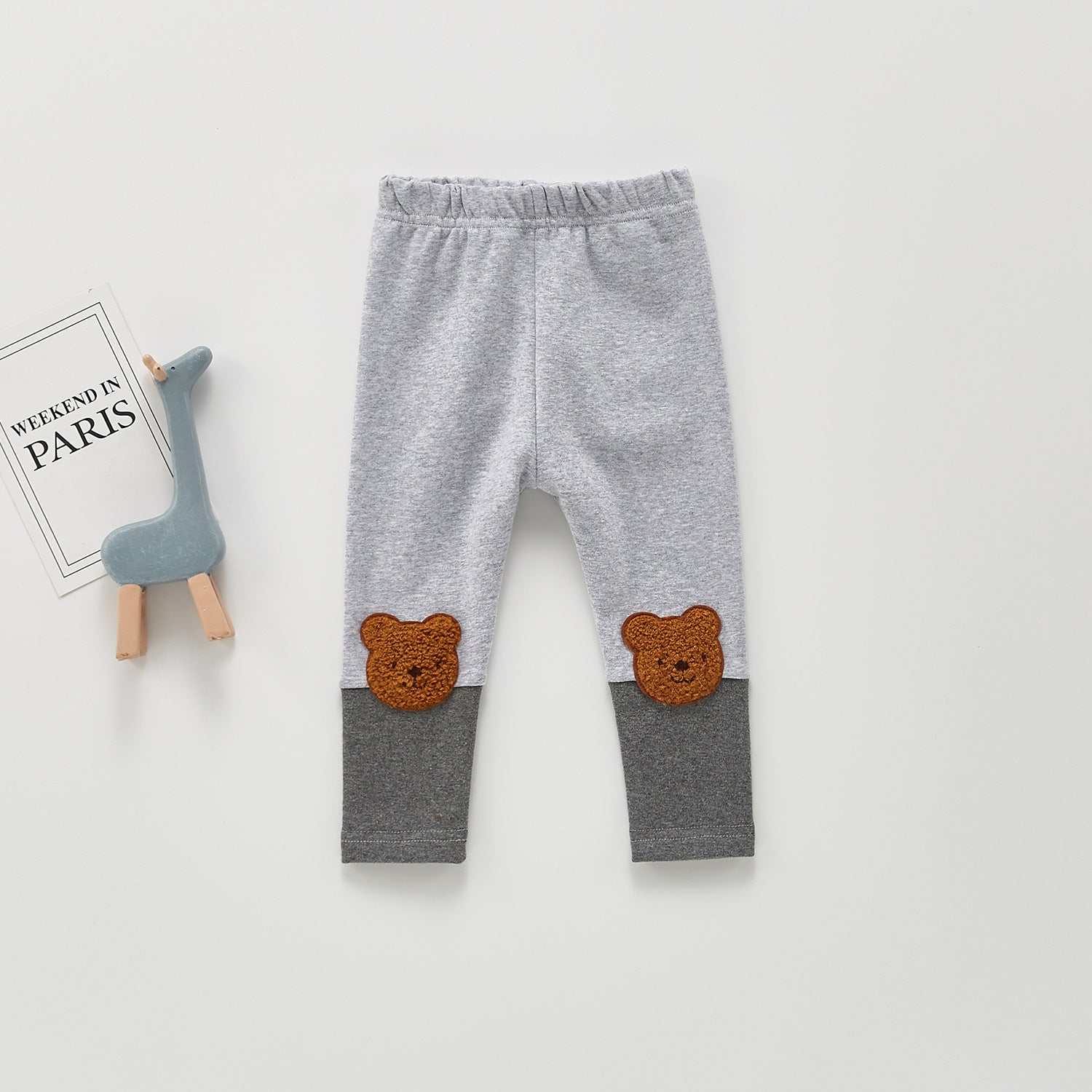 Children's Cute Bear Straight-leg Pants Trousers