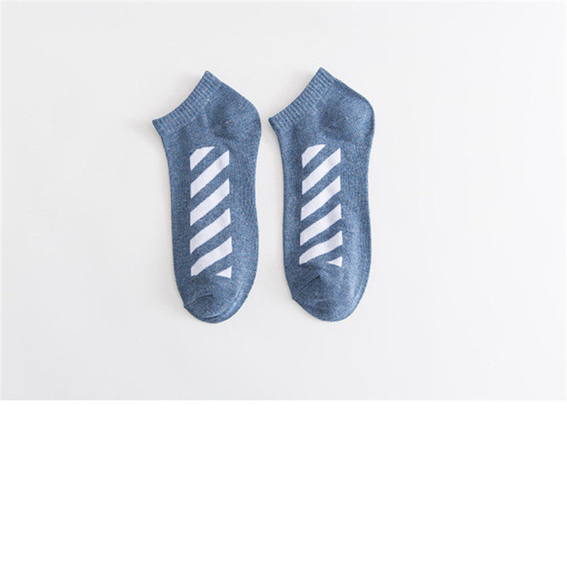 Men's Low-top Breathable Deodorant Sweat-absorbing Thin Striped Socks