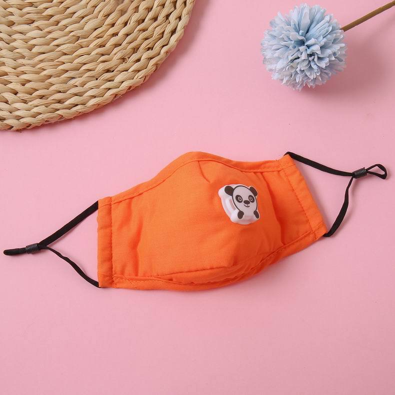 New Style Solid Color Cotton Cloth With Breathing Valve Cartoon Children's Mask