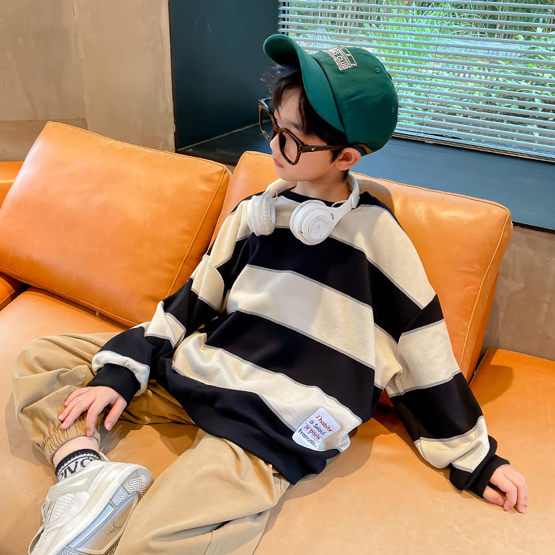 Boys' Sweater Casual Hedging Stripes