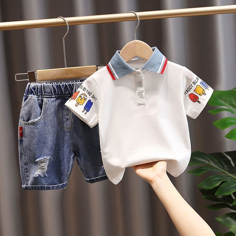 Handsome Trendy Boy And Baby Summer Short-sleeved Top