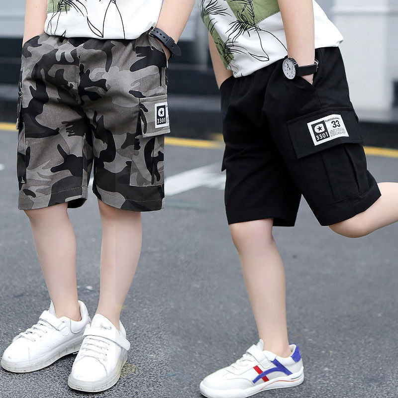 Five-point Middle-aged Children's Camouflage Pants