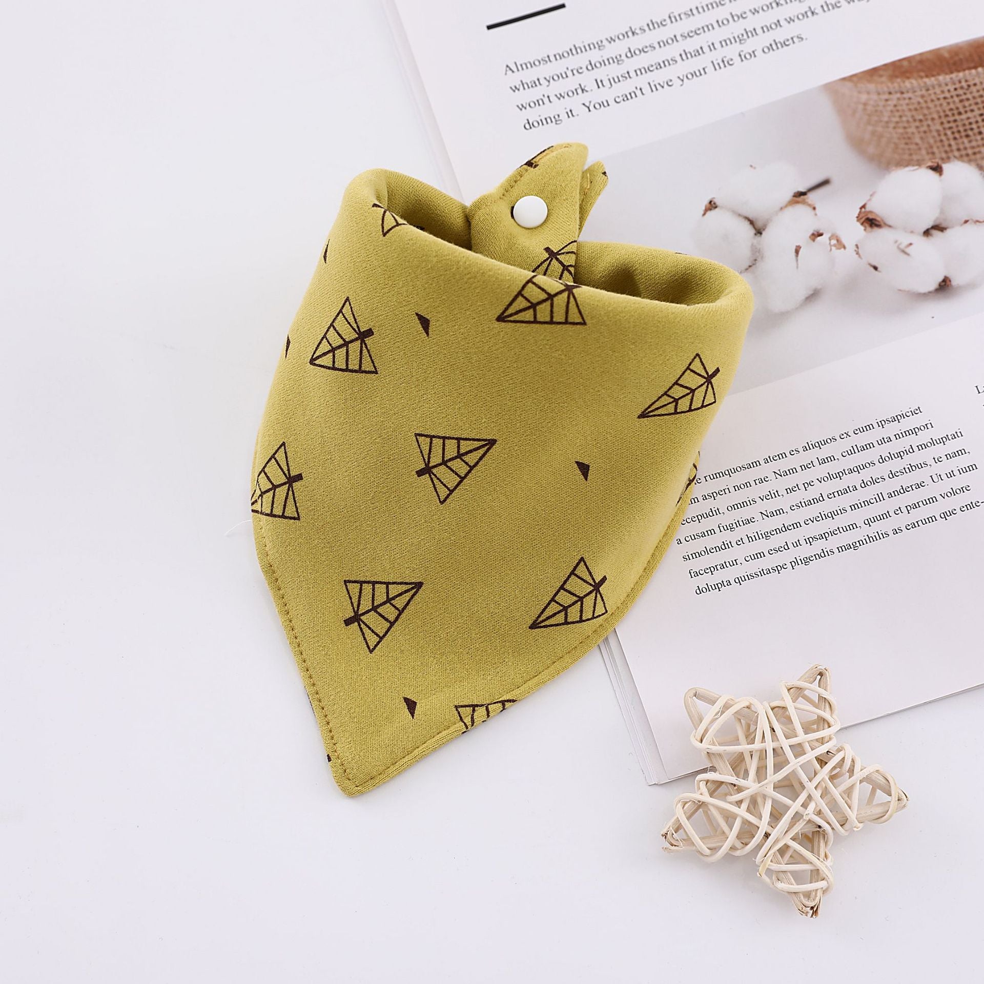 Baby Combed Cotton Triangle Scarf Saliva Towel