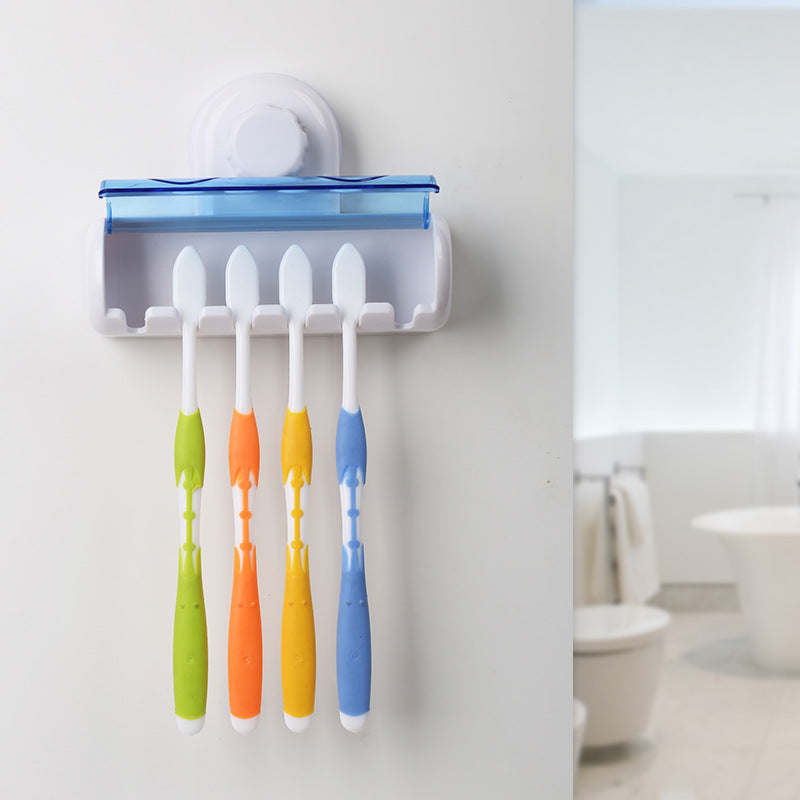 Suction-cup Bathroom Toothbrush Holder Set Adsorption Creative Six-suction Toothbrush Holder