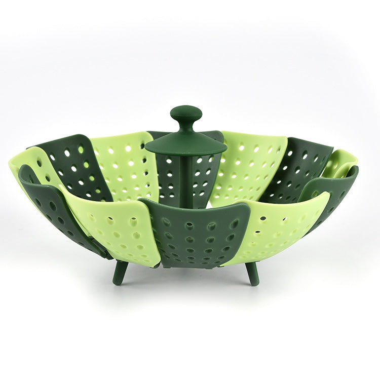 Foldable And Retractable Fruit Basket In Plastic Steamer With Handle