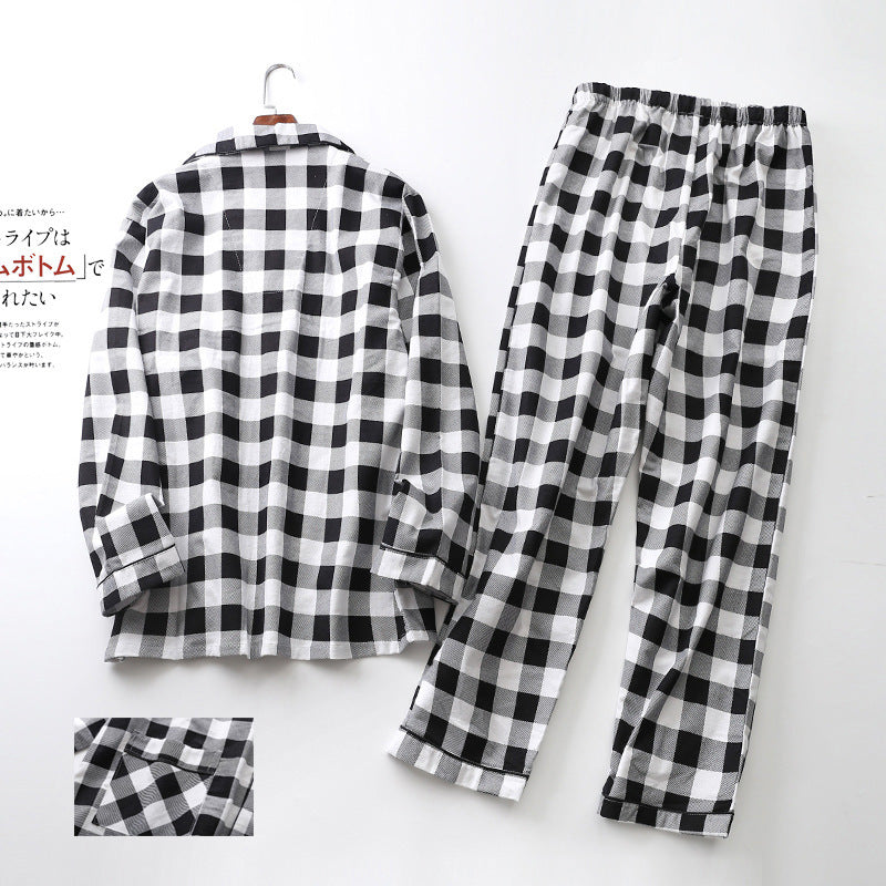 Men's Printed Long-sleeved Trousers Pajama Set