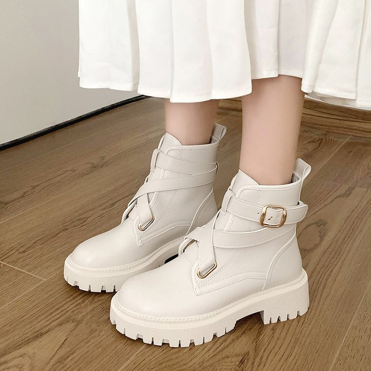 Women's Casual Thick-soled Heightened Short Boots