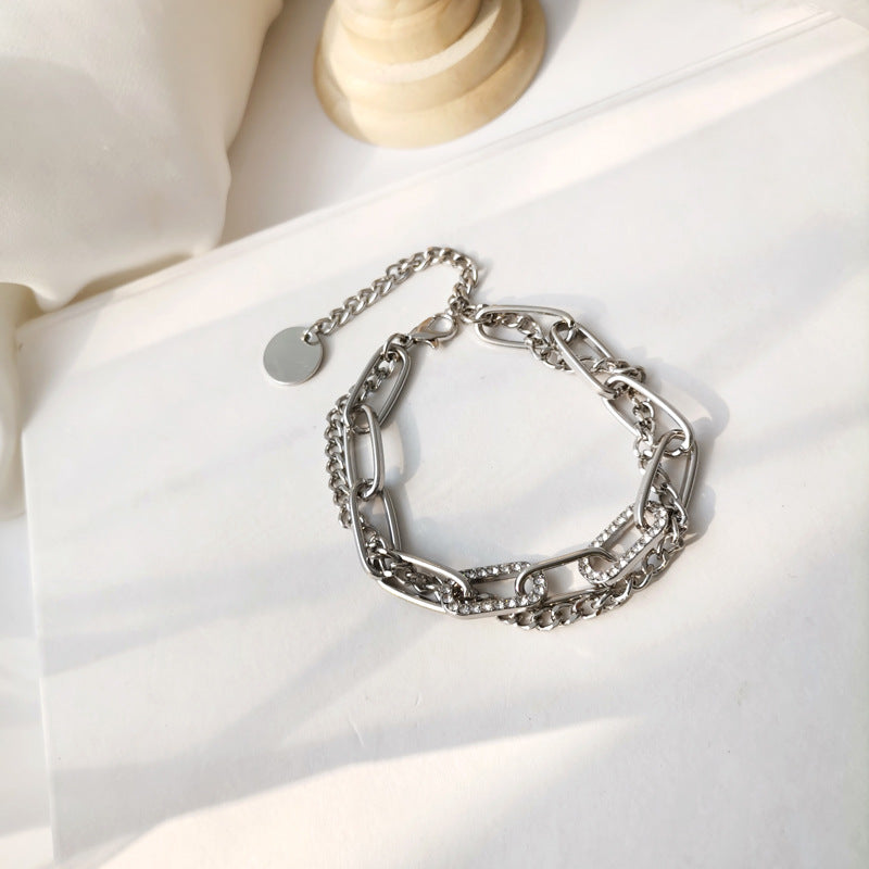 Niche Design Multi-layer Bracelet Personality Shiny Diamonds