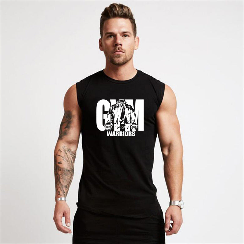 Men's Printed Tight Fitness Sports Tank Top Sleeveless