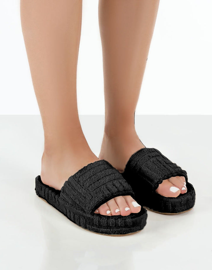 Women's Plus Size Thick-soled Warm Plush Slippers