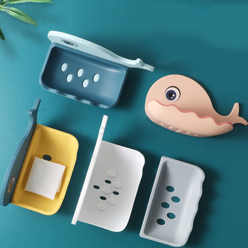 Whale Cute Punch-Free Wall Mounted Suction Cup Drain Shelf
