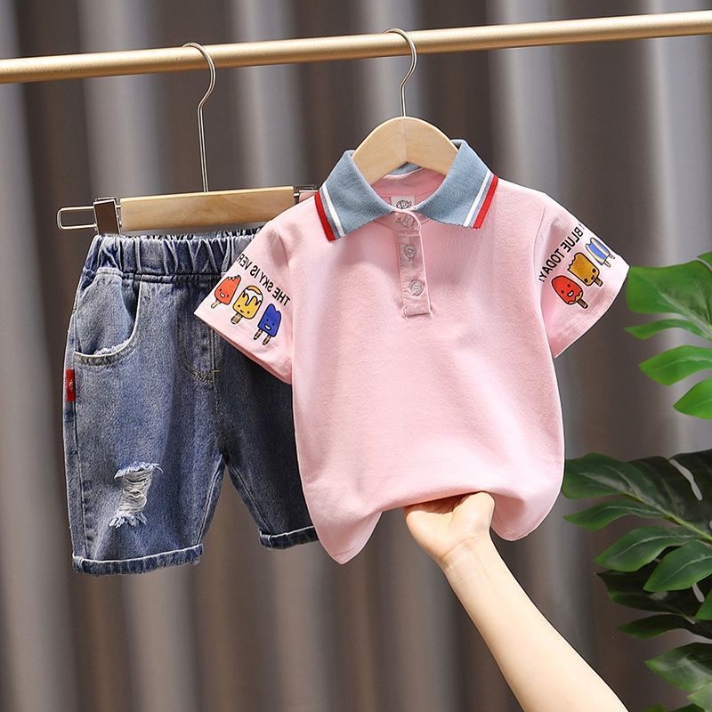 Handsome Trendy Boy And Baby Summer Short-sleeved Top