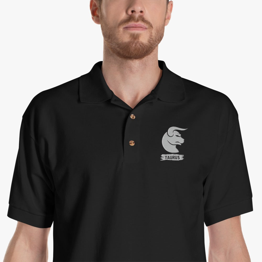 Black Men's Polo T-Shirt (taurus)