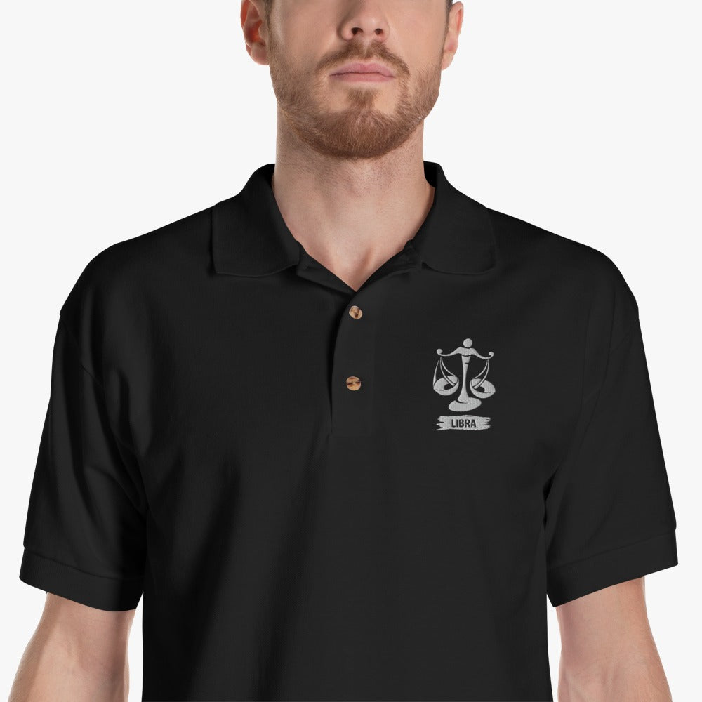 Men's Black Polo T-Shirt (Libra)