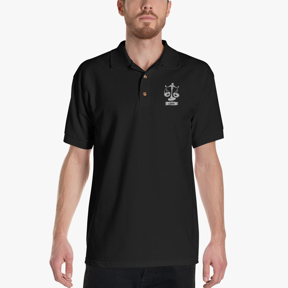 Men's Black Polo T-Shirt (Libra)
