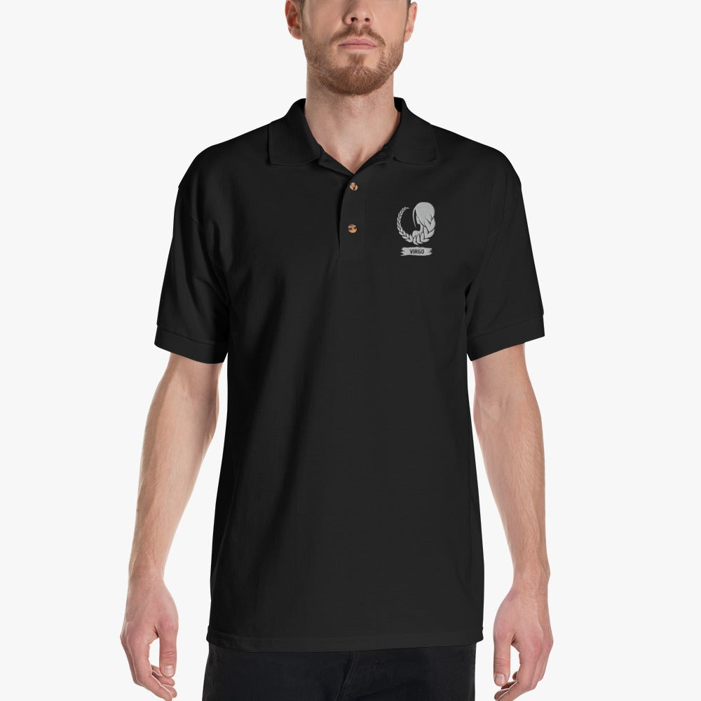 Black Men's Polo T-Shirt (virgo)