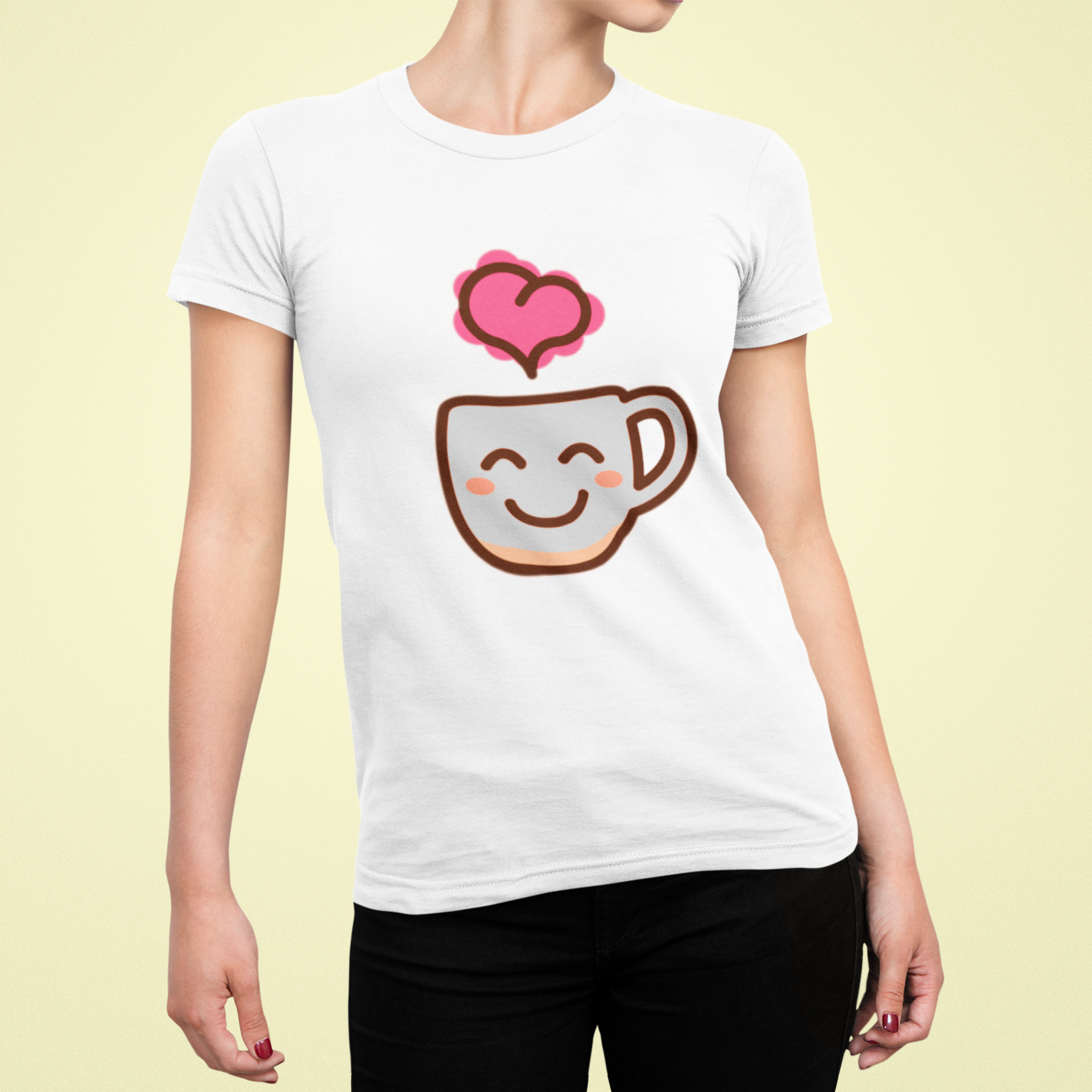 Women's T-shirt love coffee .